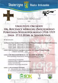 UROCZYSTE OBCHODY 106. ROCZNICY WYBUCHUZWYCIĘSKIEGO POWSTANIA WIELKOPOLSKIEGO 1918/1919 